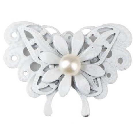 FARFALLINA BIANCA METALLO CON